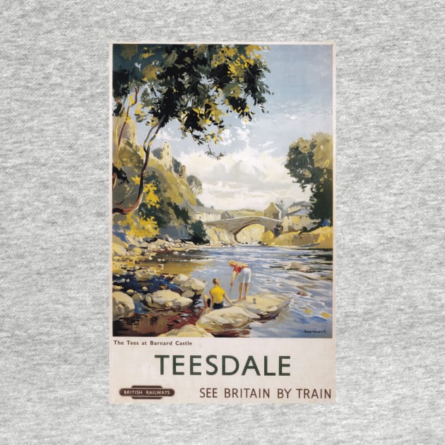 Teesdale, County Durham - BR, NER - Vintage Railway Travel Poster - 1958 by BASlade93